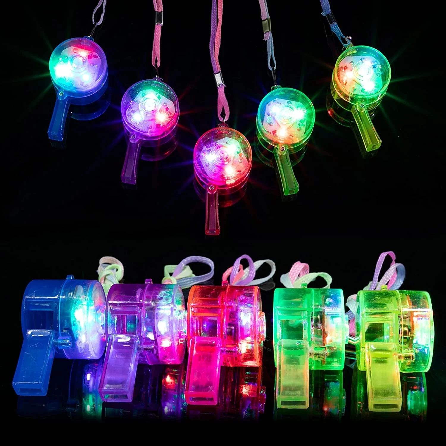 Wedding Supply Bulk - LED Light Up Whistle Glow Whistles