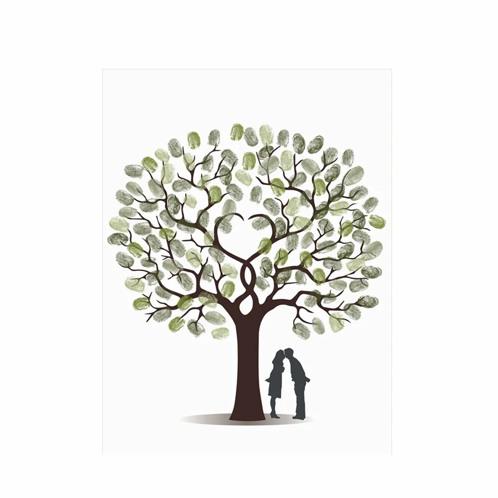 Wedding Supply List - Wedding Fingerprint Tree Canvas Wall Art