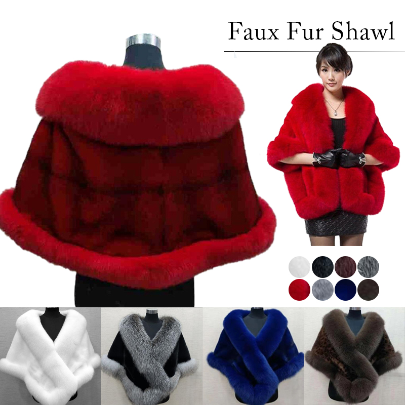 Women Winter Faux Mink Fox Fur - Wedding Dress Supply review and price