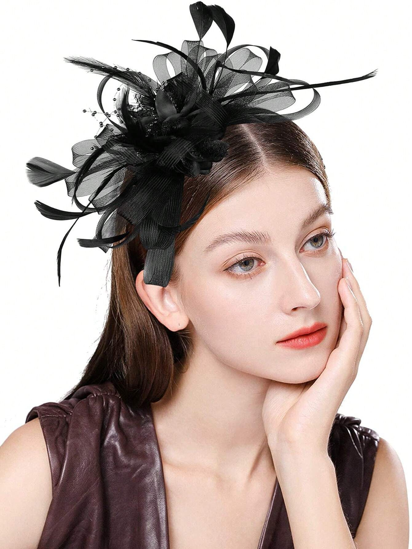 1pc Fascinator Headband With F - Wedding Dress Supply review and price