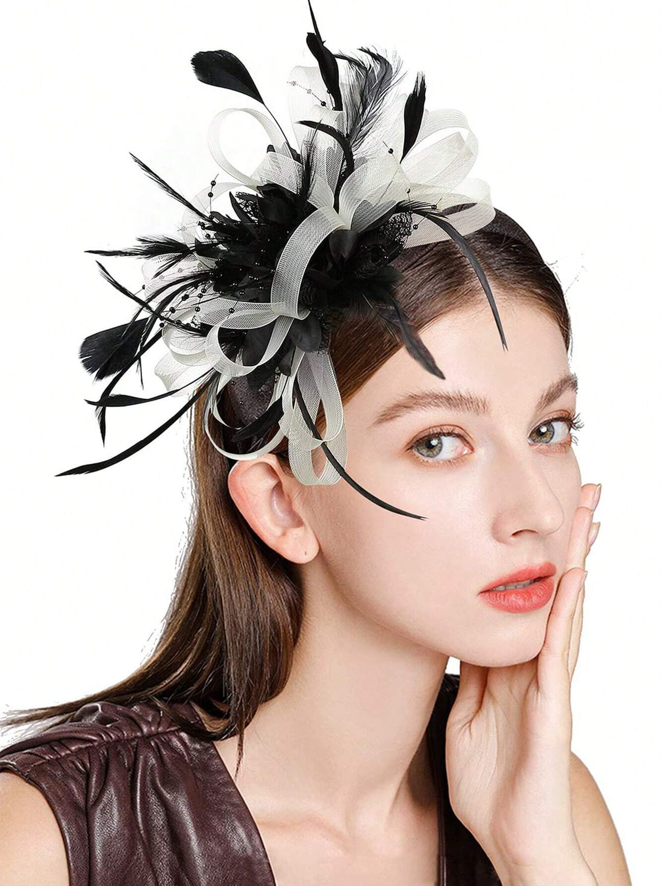 1pc Fascinator Headband With F - Wedding Dress Supply review and price