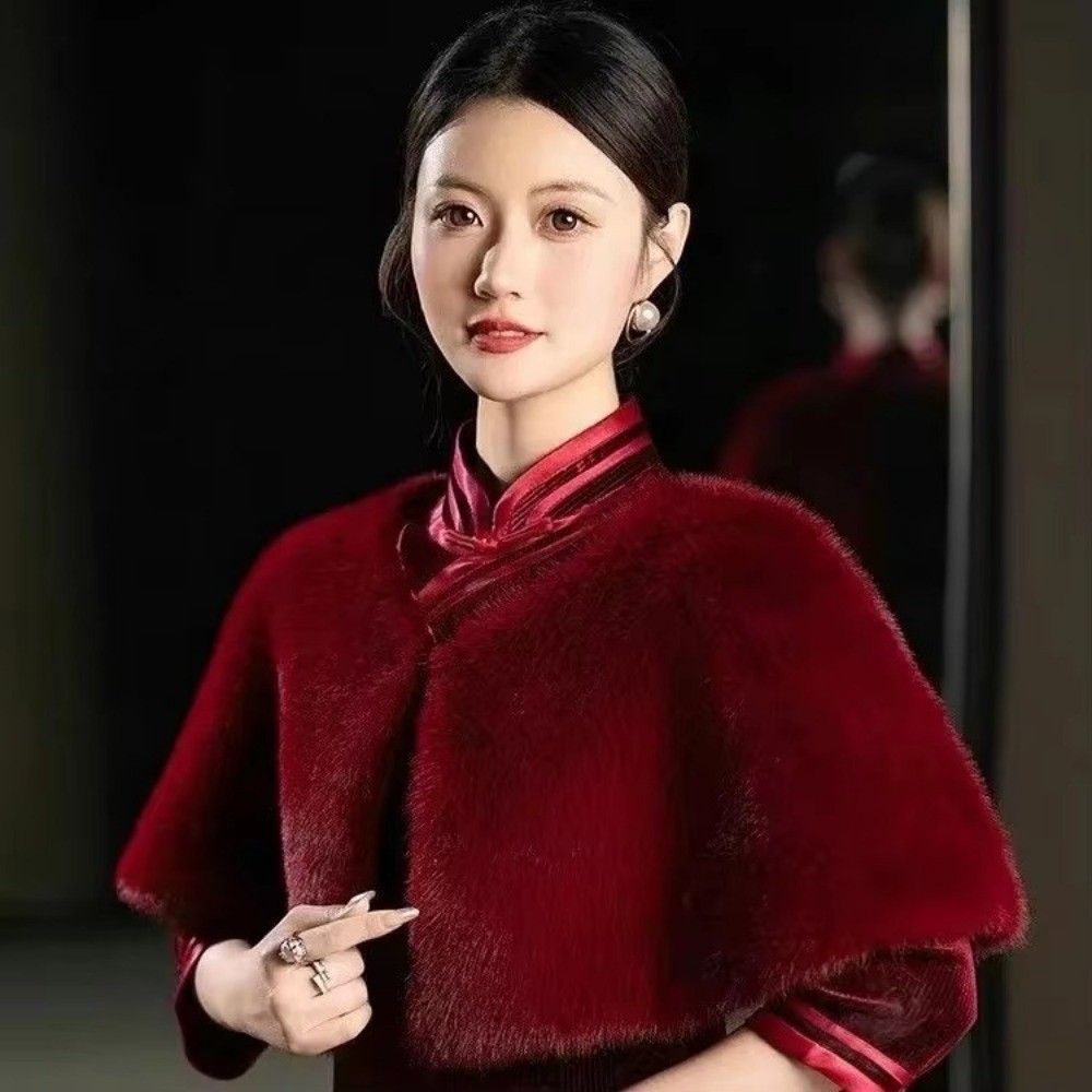 Winter Large Collar Shawl Hand - Wedding Dress Supply review and price