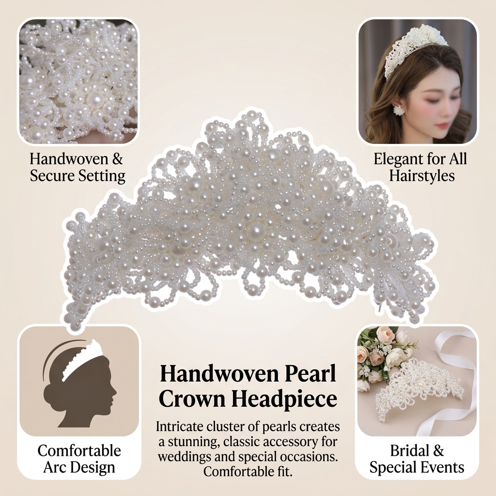 Pearl Crown Headpiece For Wedd - Wedding Shop review and price