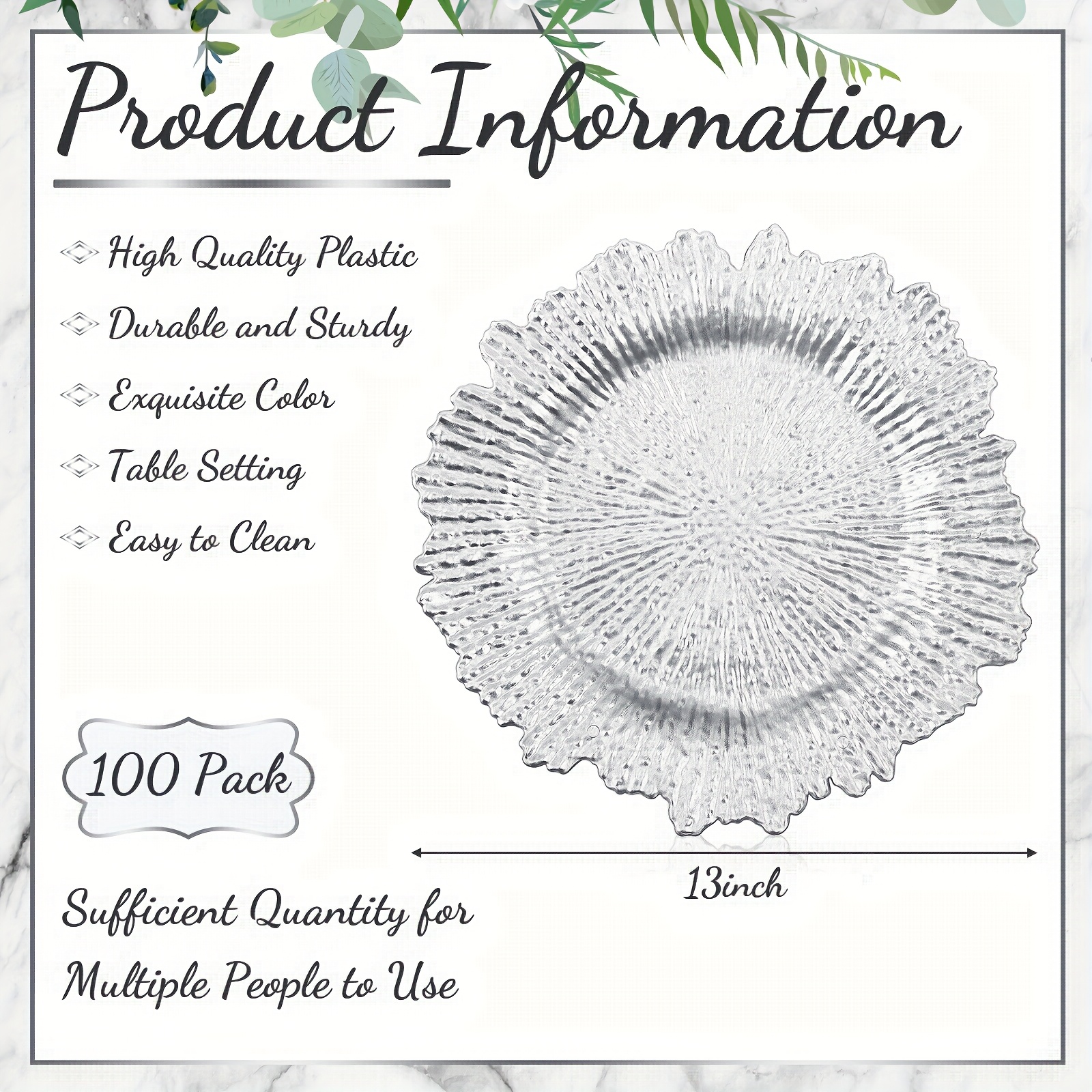 100pcs Reef Charger Plates Bul - Wedding Supply Bulk review and price