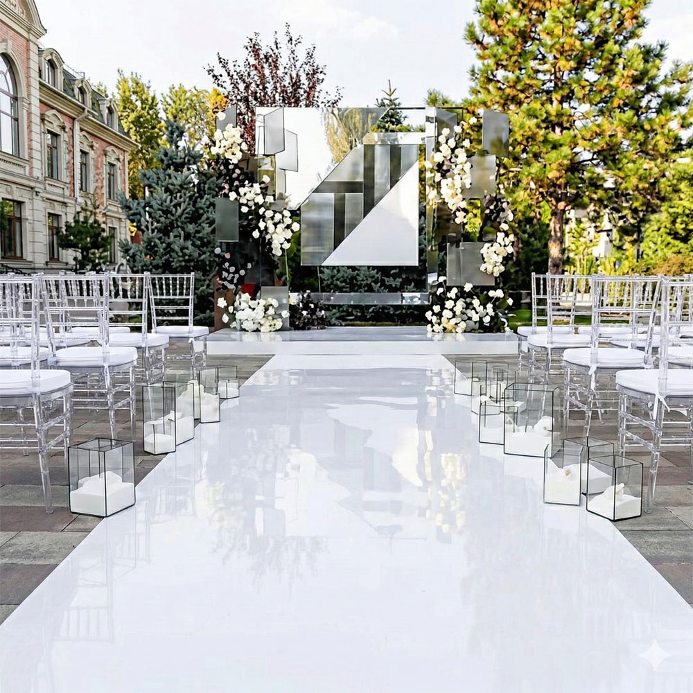 White Mirrored Floor Wedding A - Aisle Runner White review and price